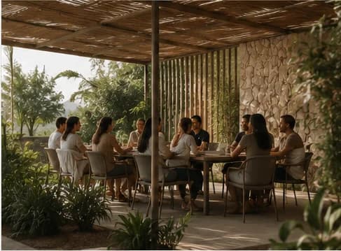 Equipo de trabajo reunido en Casa BRUMA